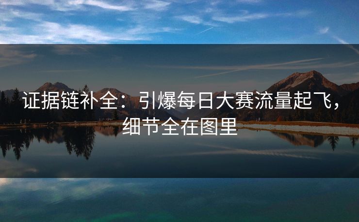 证据链补全：引爆每日大赛流量起飞，细节全在图里